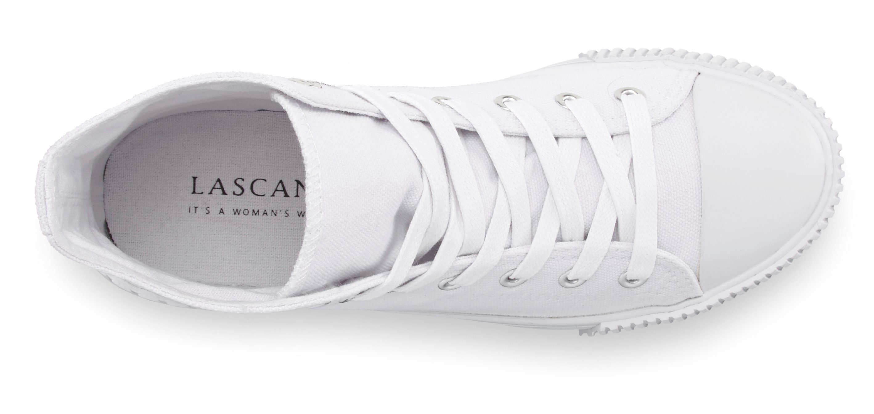 LASCANA Stiefelette aus Textil zum Schnüren, High-Sneaker, Schnür-Boots