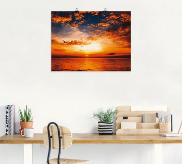 Artland Wandbild Sonnenuntergang am Strand, Sonnenaufgang & -untergang (1 St), als Leinwandbild, Poster, Wandaufkleber in verschied. Größen
