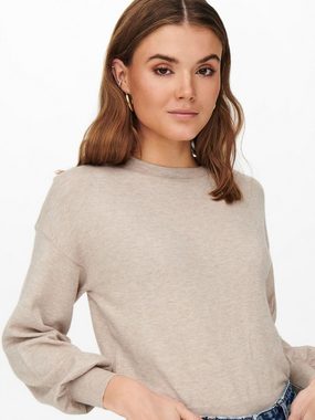 ONLY Strickpullover Lockerer Basic Stretch Strickpullover Langarm Shirt ONLLELY 4586 in Sand