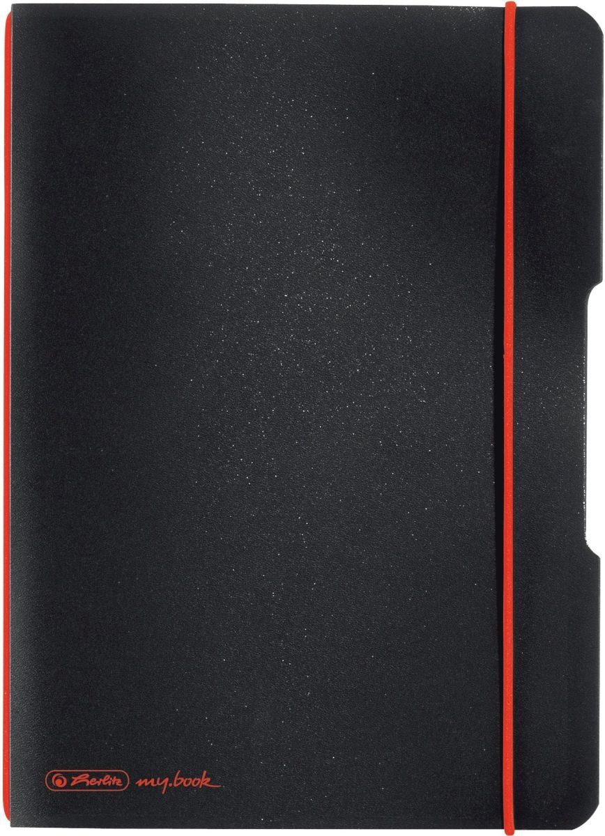 Herlitz Notizbuch Notizheft my.book flex PP A5 40 Blatt kariert schwarz