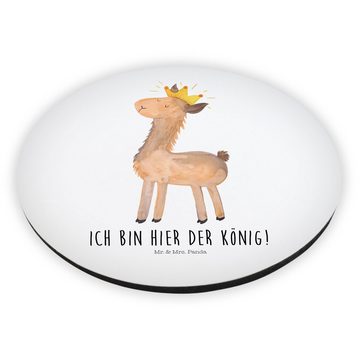 Mr. & Mrs. Panda Magnet Lama König - Weiß - Geschenk, Souvenir Magnet, Dekomagnet, Alpaka, Pa (1-St), Glücksbringer