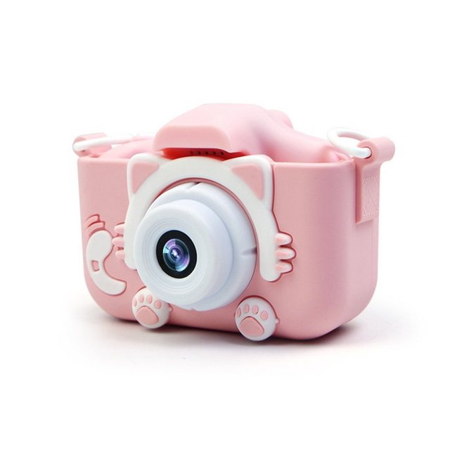 Gontence Kinderkamera, Silikon, HD/IPS, 32 GB, USB-Aufladung, 3–12 Jahre, Pink Kinderkamera