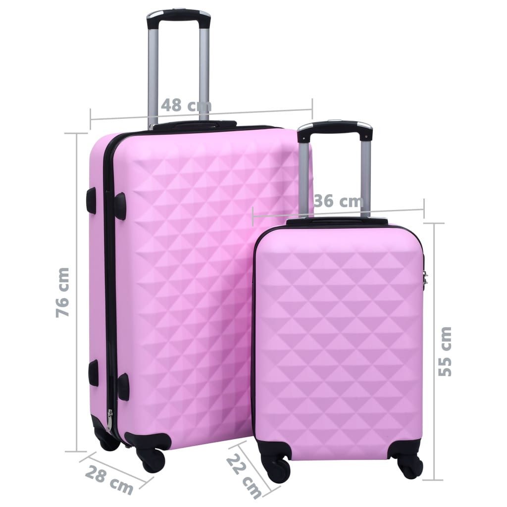 vidaXL Trolleyset Hartschalen-Trolley-Set 2 Stk. Rosa ABS, (1 tlg)