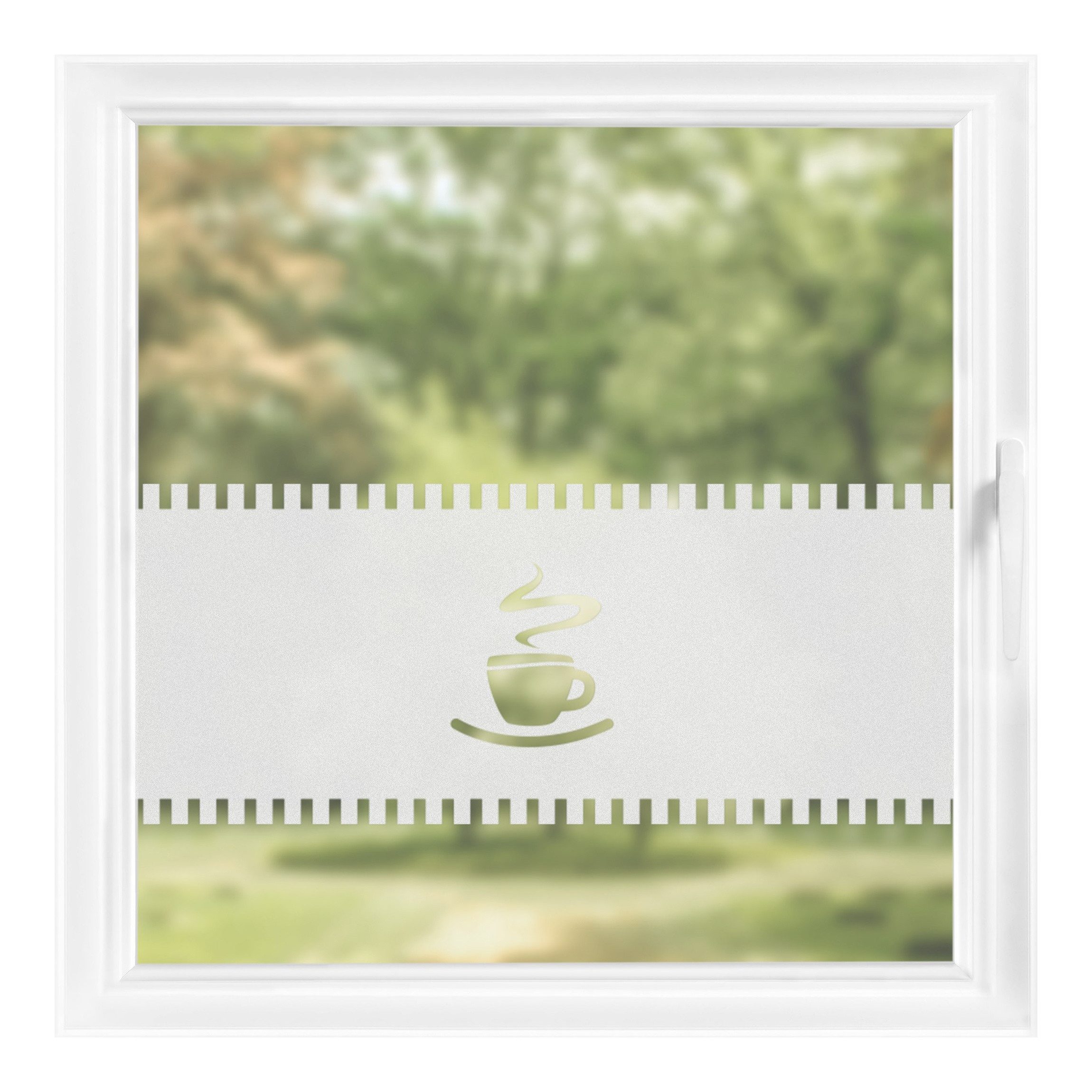 Bilderdepot24 Fensterfolie statisch haftend Motiv Fensterdeko Gardine Tasse günstig online kaufen