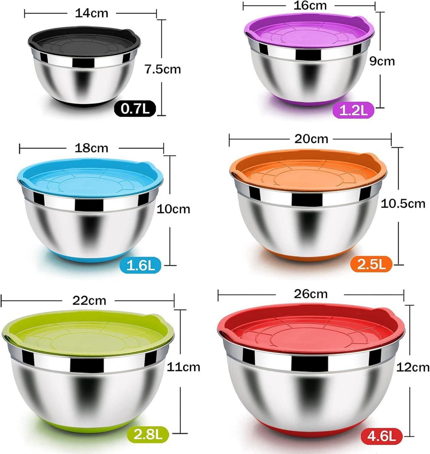 LuxusKollektion Küchenorganizer-Set Rührschüssel Set Edelstahl Salatschüsse günstig online kaufen