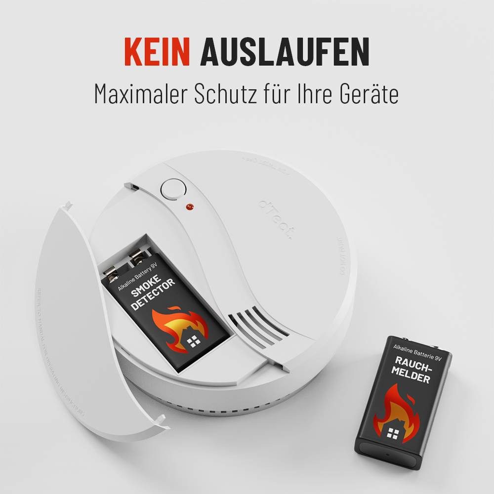 ABSINA 9V Alkaline Rauchmelder-Batterien 401005-4 Batterie