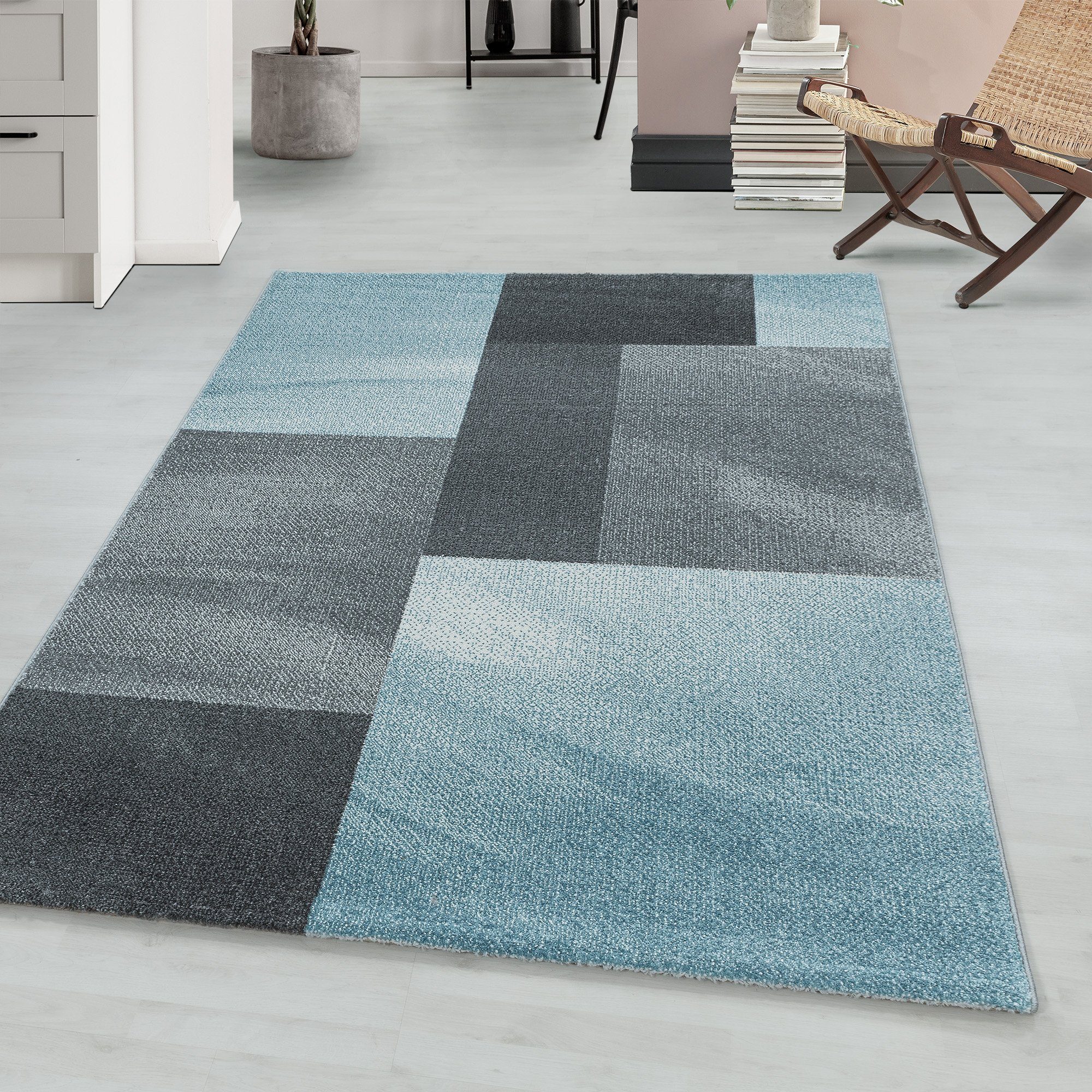 Teppich Abstrakt Kariert Design, Läufer, Wohnzimmer 10 Teppium, Höhe: Teppich mm