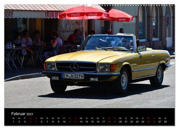CALVENDO Wandkalender Mercedes SL W107 - zeitlose Eleganz (Premium, hochwertiger DIN A2 Wandkalender 2023, Kunstdruck in Hochglanz)