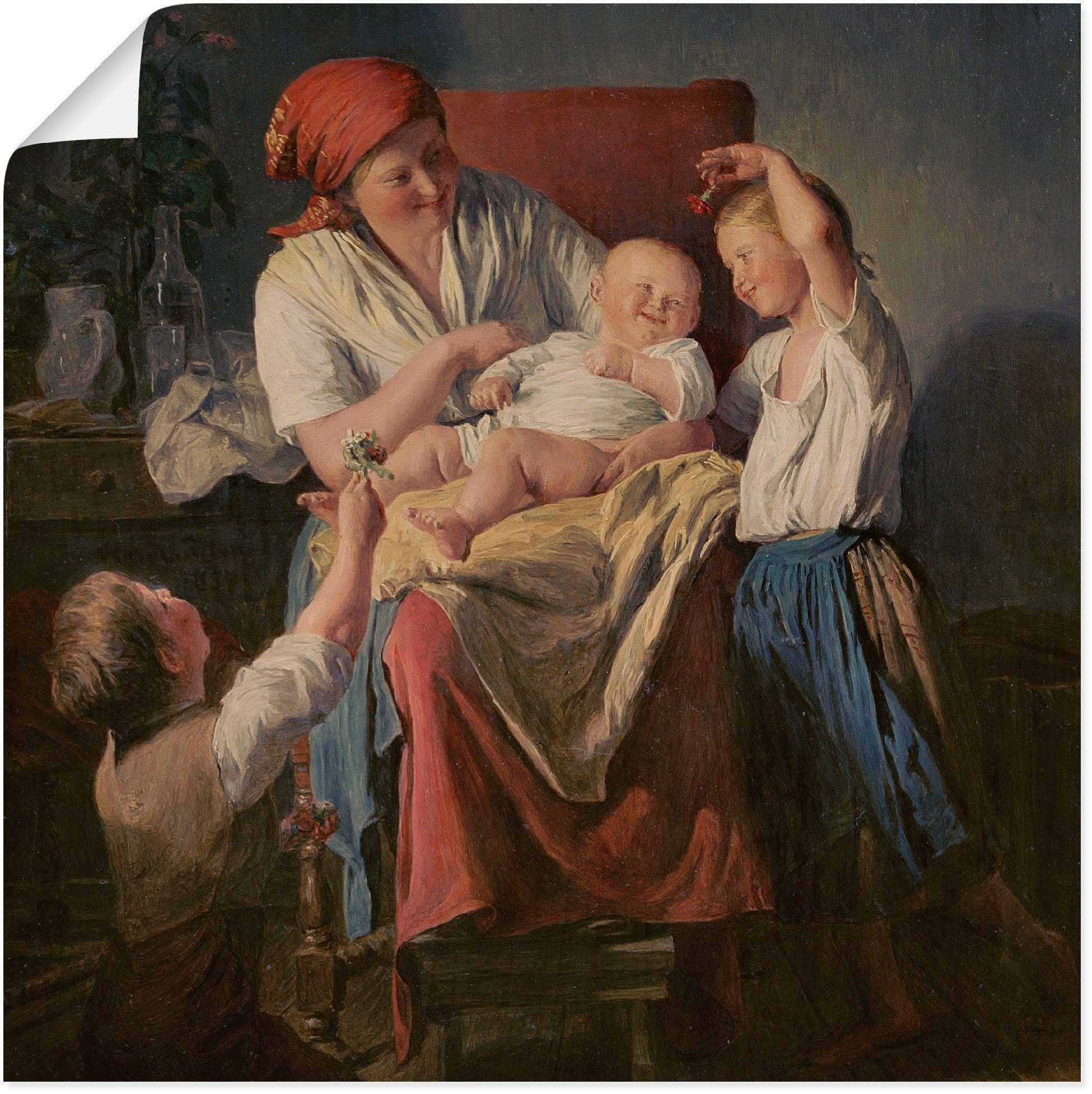 Artland Wandbild Mutterglück, Gruppen & Familien (1 St), als Alubild, Leinwandbild, Wandaufkleber oder Poster in versch. Größen