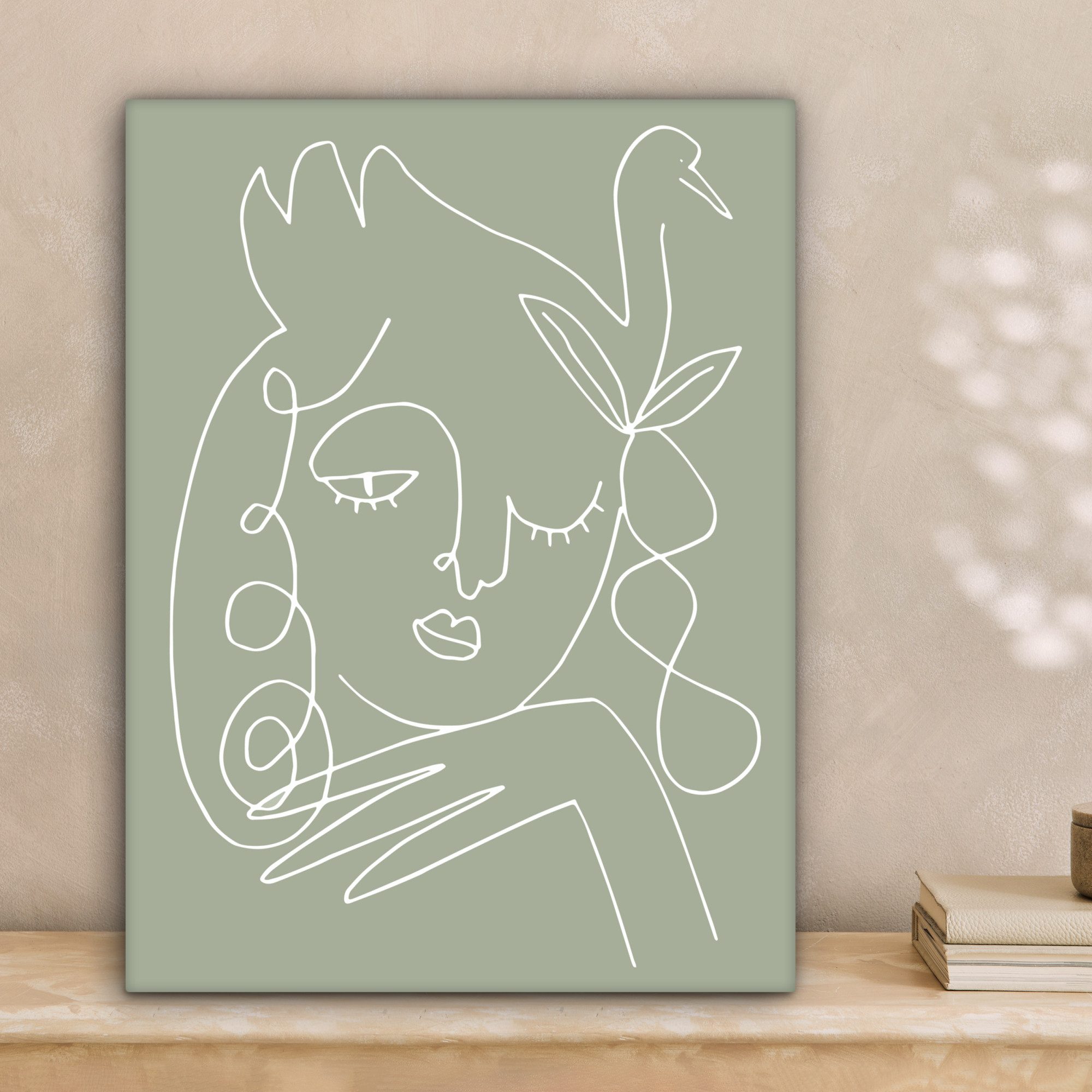 OneMillionCanvasses® Leinwandbild Frau - Vogel - günstig online kaufen