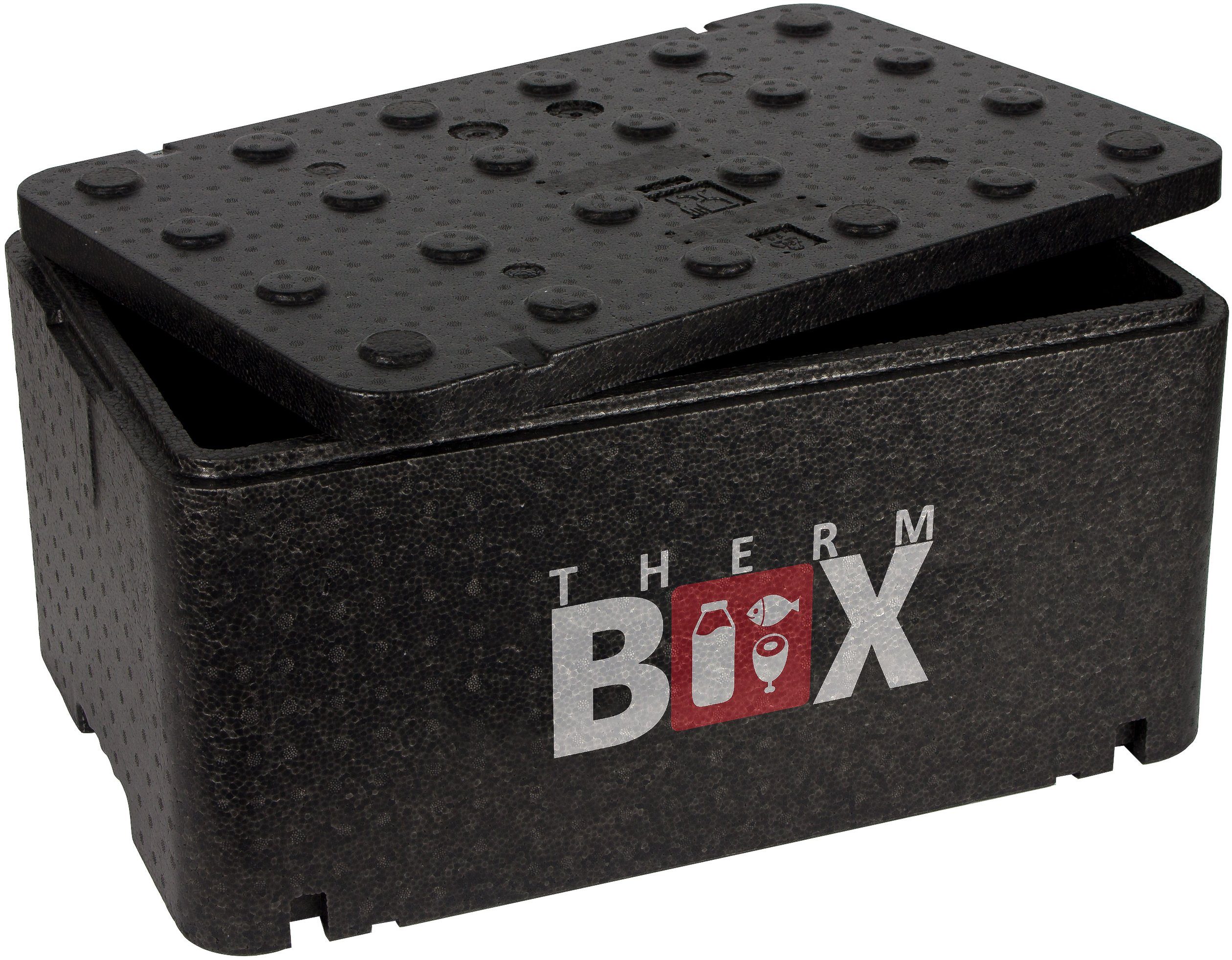 im Box Warmhaltebox GN1 Thermobehälter Deckel Isolierbox (1, Thermobox 46,5L Wiederverwendbar, Kühlbox mit Profibox Innenmaß: Styroporbox Styropor-Piocelan, Karton), 0-tlg., 54x34x24cm THERM-BOX Wand: 2,5cm