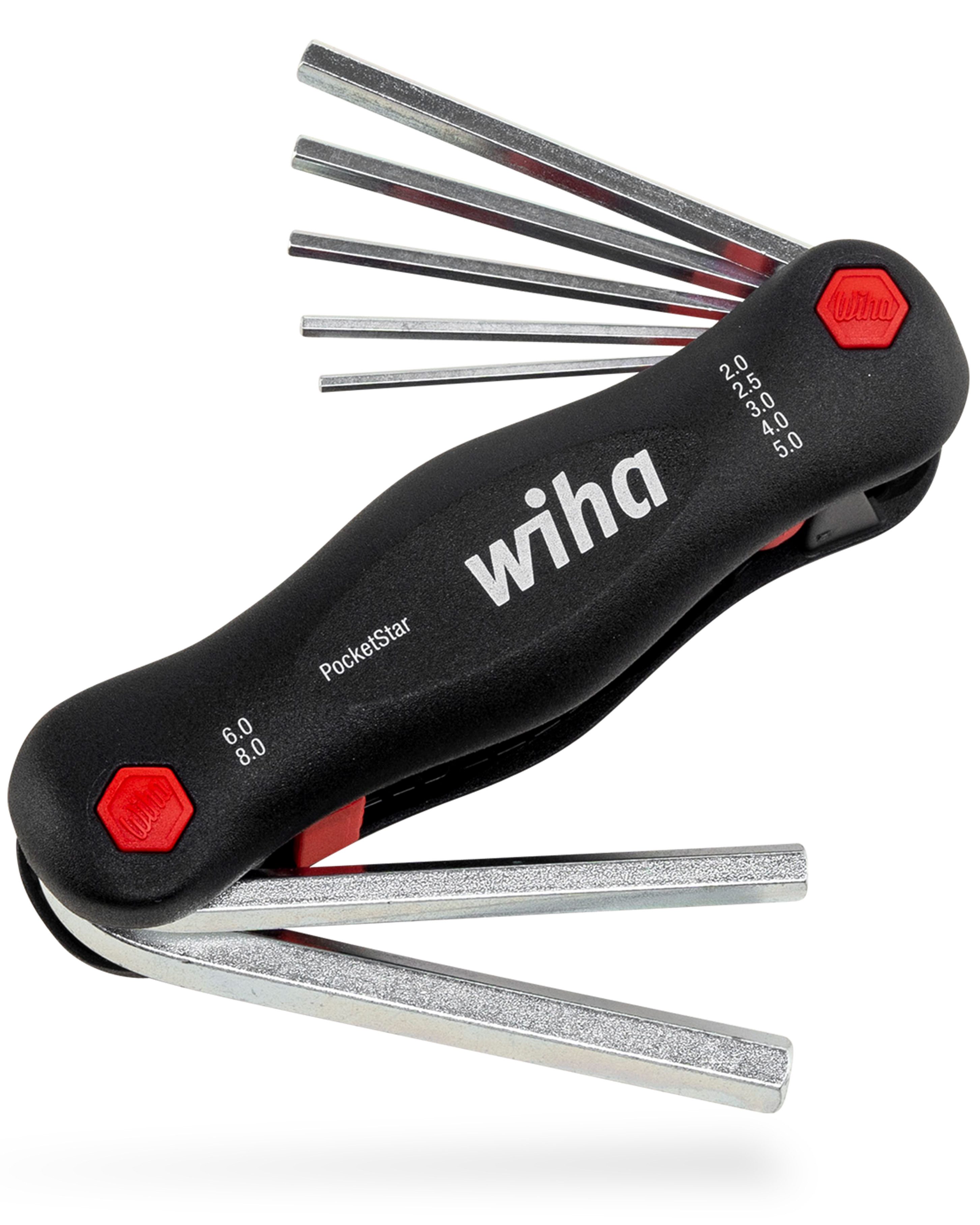 Wiha Multitool PocketStar® (23041) - 7 tlg., Innen-Sechskant, schneller Zugriff, Längs- und Quergriff