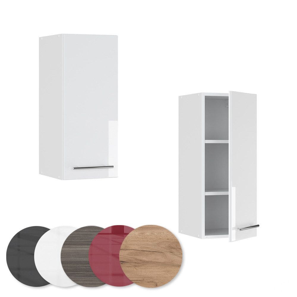 Vicco Hängeschrank Fame-Line, Weiß Hochglanz/Weiß, 30 cm (1-St)