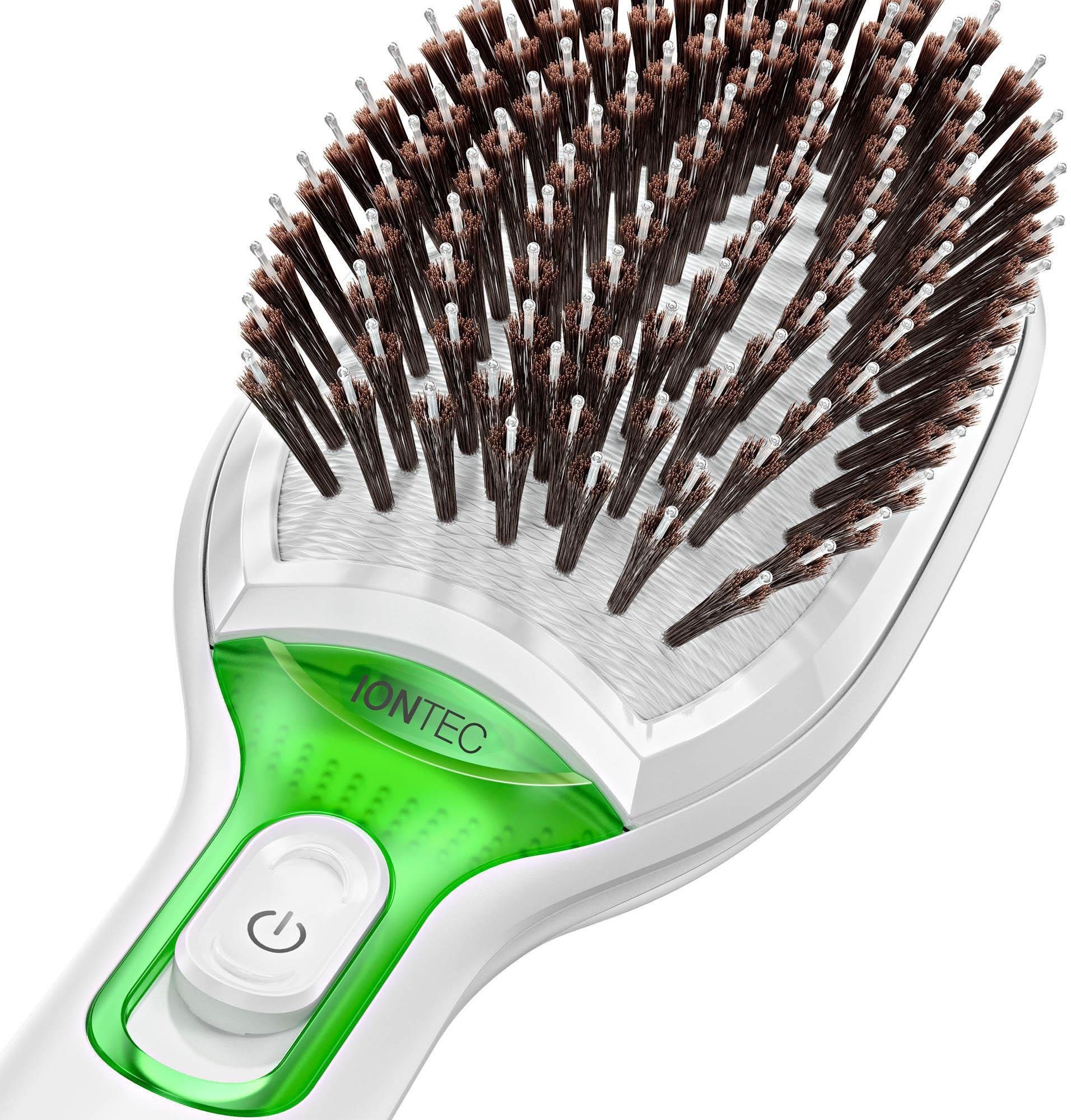 IONTEC Satin Ionen-Technologie natürliche Haarglättbürste 7 Borsten, Glanz-Förderung Braun zur BR750, Hair