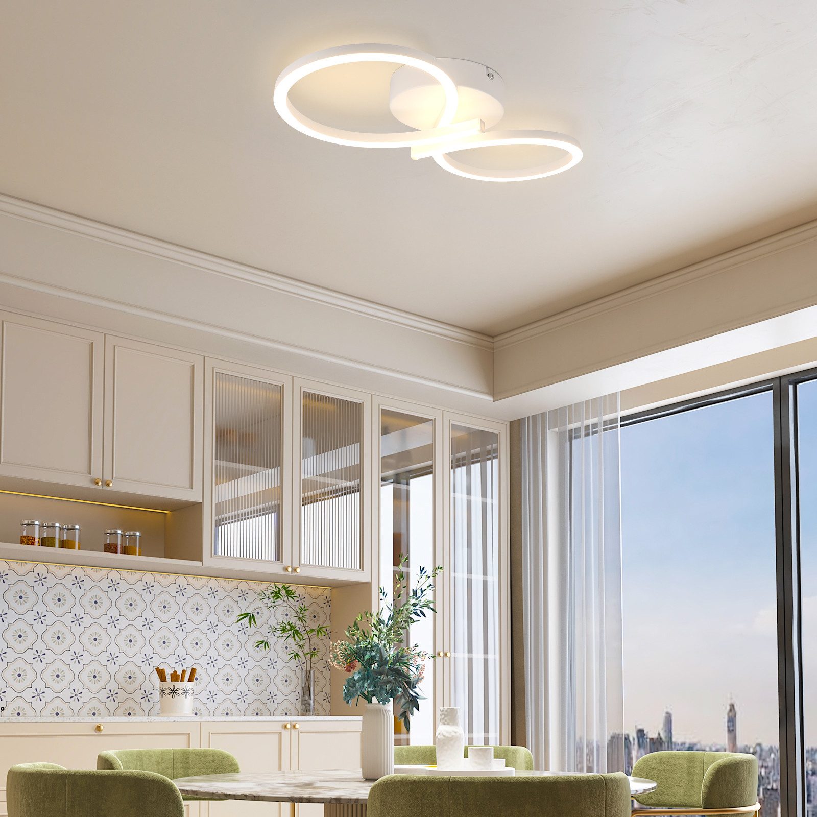ZMH LED Deckenleuchte Wohnzimmer 8-förmige Schwarz/Weiß günstig online kaufen