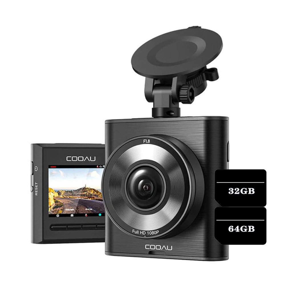 COOAU Mini Dashcam autokamera Vorne mit 2-Zoll-IPS-Bildschirm Auto kamera Dashcam (WLAN (Wi-Fi), Auflösung 1920x1080P, Große Blende F1,8, Loop-Aufnahme, G-Sensor, Schleifenaufzeichnung, Parkmonitor,Eingebautes WLAN)