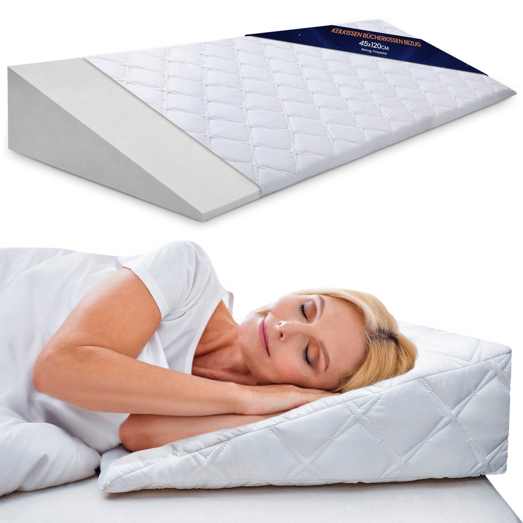Amazinggirl Keilkissen Bezug für Keilkissen, Refluxkissen, Bett- und Sofakissen