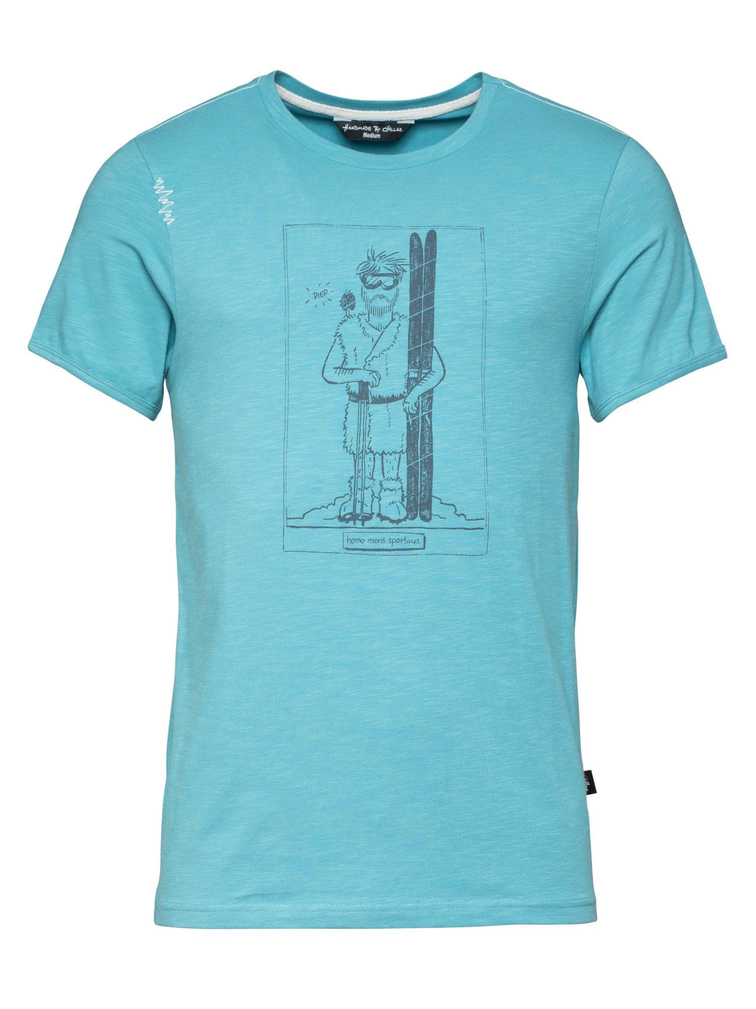 Chillaz T-Shirt Chillaz M Homo Mons Sportivus T-shirt Herren Light Blue