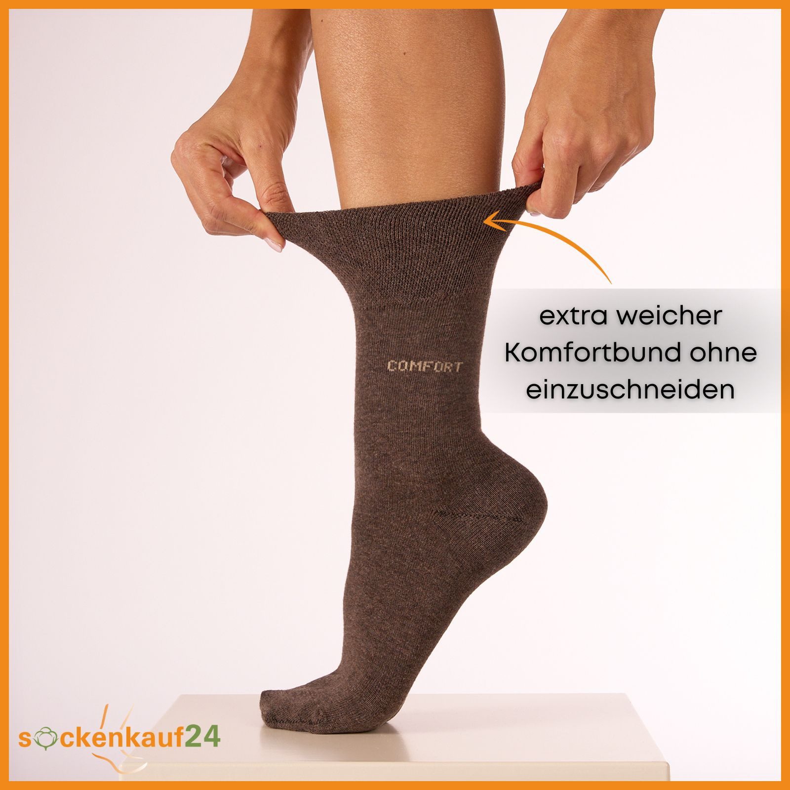 sockenkauf24 Gesundheitssocken Comfort Socken ohne Gummibund & ohne Naht mit Komfortbund (10-Paar) Diabetiker Socken ohne Gummi aus Baumwolle für Damen und Herren