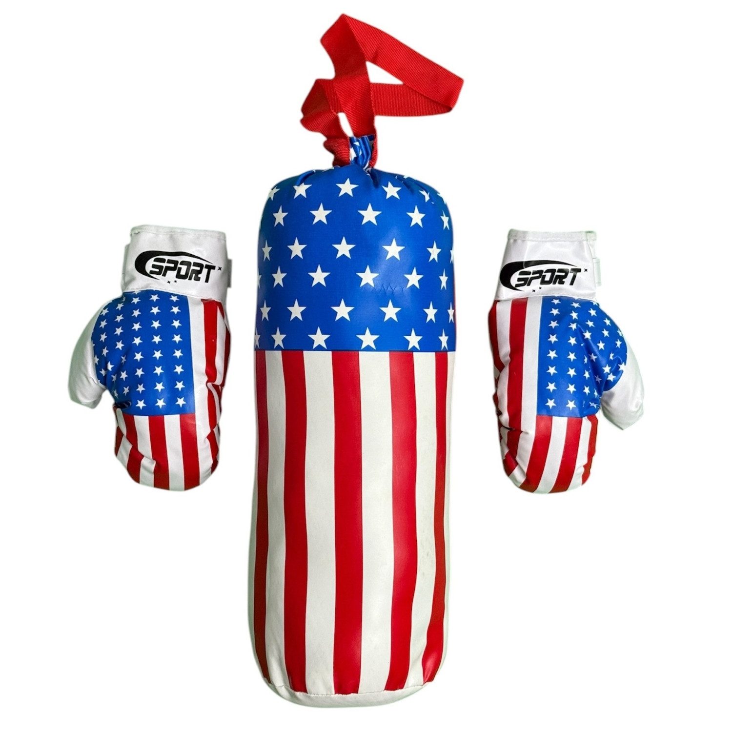 L.A. Sports Boxsack Solex Kinder Junior Box Set mit Handschuhen H 43,5 cm Ø 16,5 cm