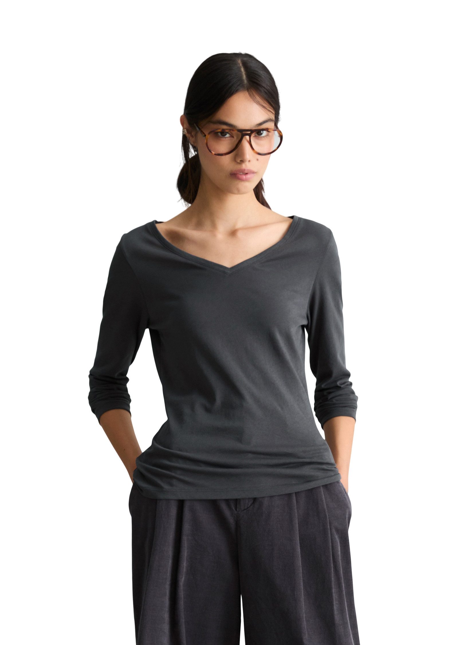 Marc O'Polo DENIM Langarmshirt aus Loose Knit Jersey