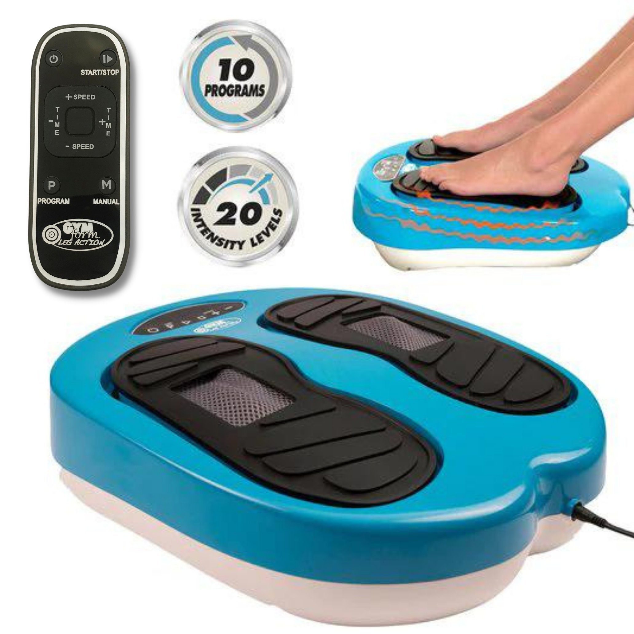 Gymform® Fußmassagegerät Leg Action, Spar-Set 1-tlg., 1er oder 2er Pack 4 oder 8 Programme, Durchblutungsstörungen bekämpfen, Wellness für die Füße, Fernbedienung