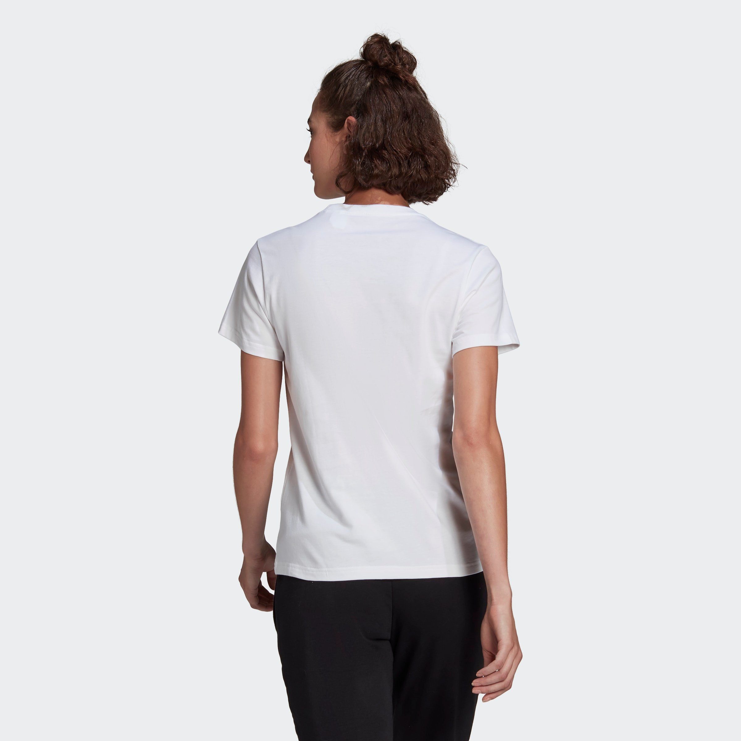 LOGO T-Shirt LOUNGEWEAR White Sportswear Black ESSENTIALS / adidas