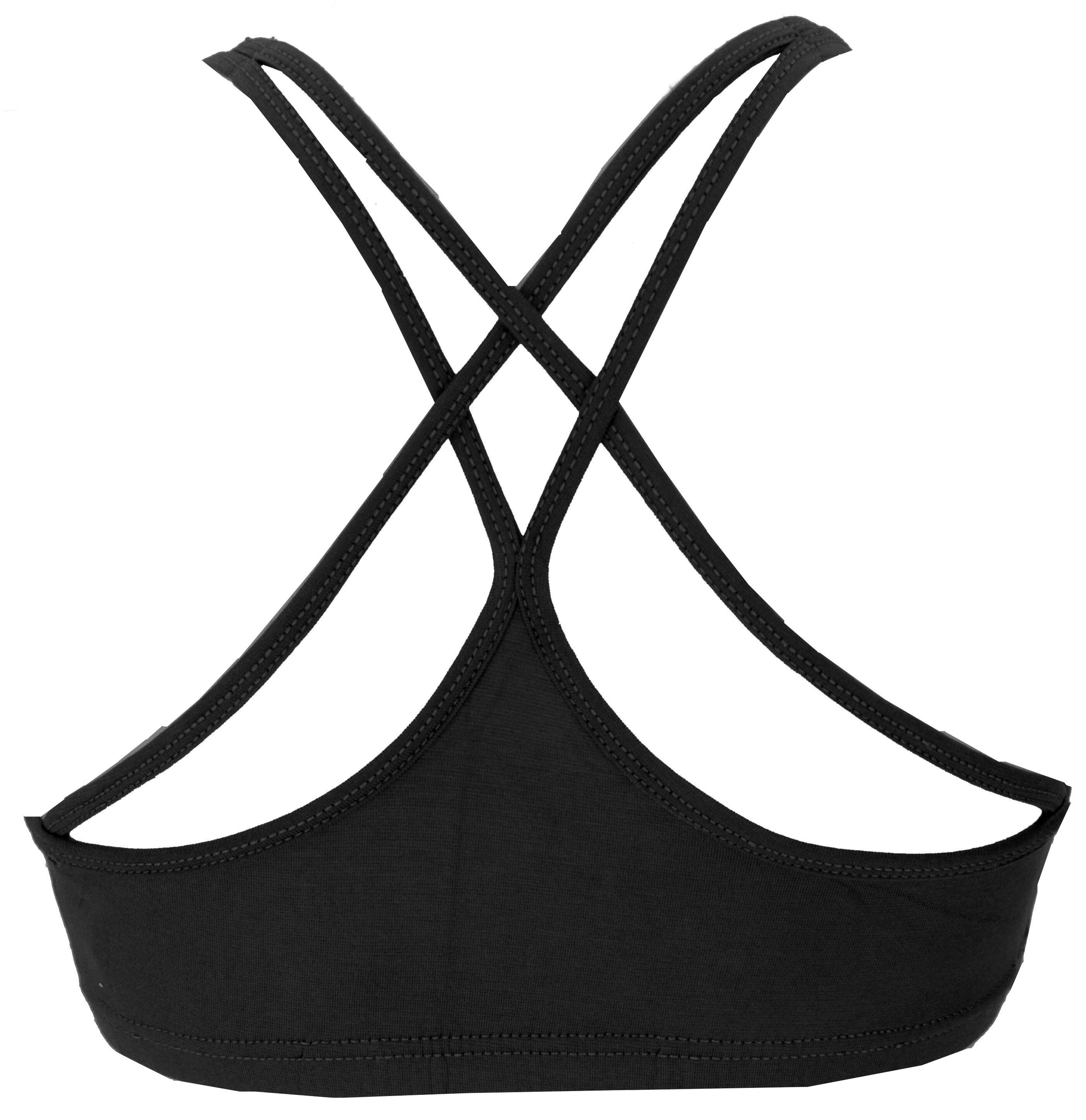 Guru-Shop T-Shirt Goa Psytrance Bikini schwarz Top, alternative Ethno Yoga Bra,.. Top, Festival, Style, Bekleidung Boho Psychedelic
