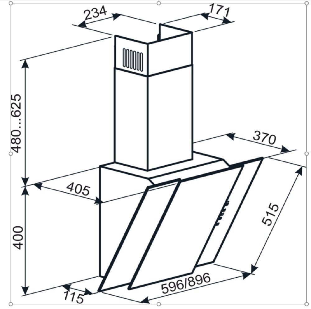 GURARI Wandhaube GCH S 171 60 WH PRIME N, Dunstabzugshaube 60 cm, 1000m³/h GCH S 171 60 WH PRIME N, Dunstabzugshaube 60 cm, 1000m³/h