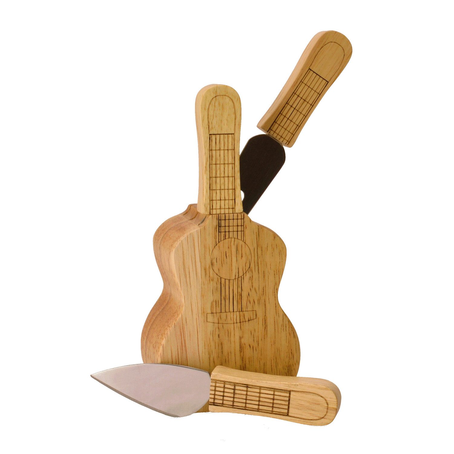 invotis Messerblock Gitarre Messerblock mit 3 Messern für Käse