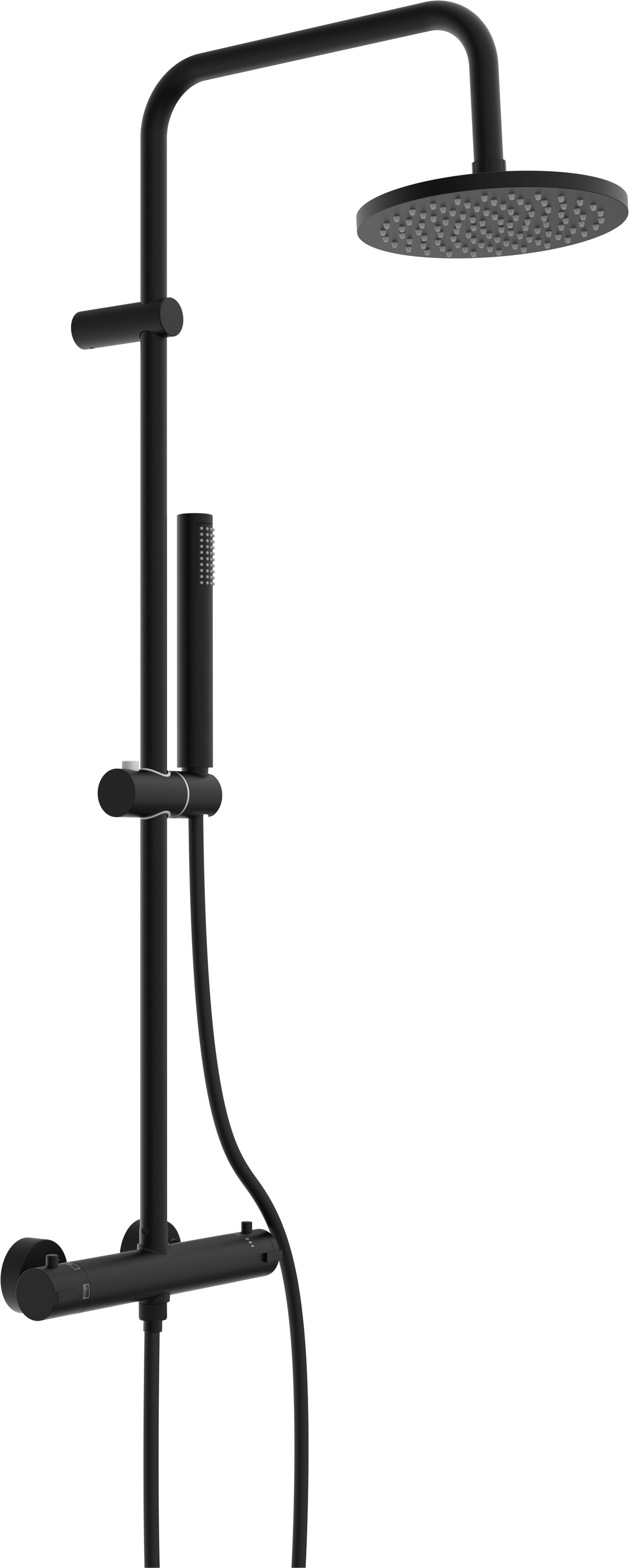 welltime Brausegarnitur Porto, Duschsystem inkl. Thermostat mit Sicherheitssperre bei 38 °C.