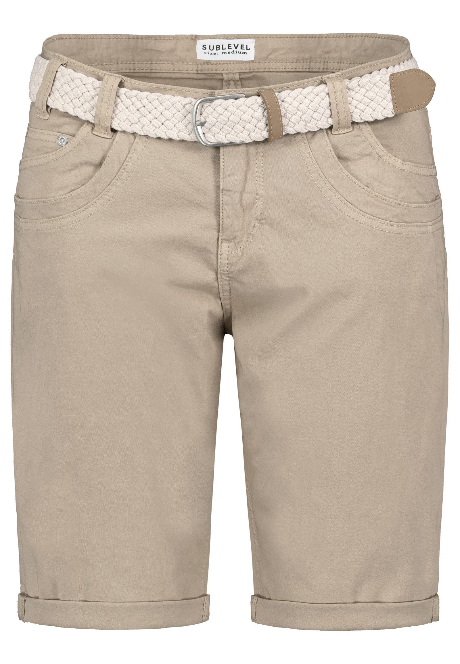 SUBLEVEL Bermudas Bermuda Hose gekrempelt, geflochtener günstig online kaufen