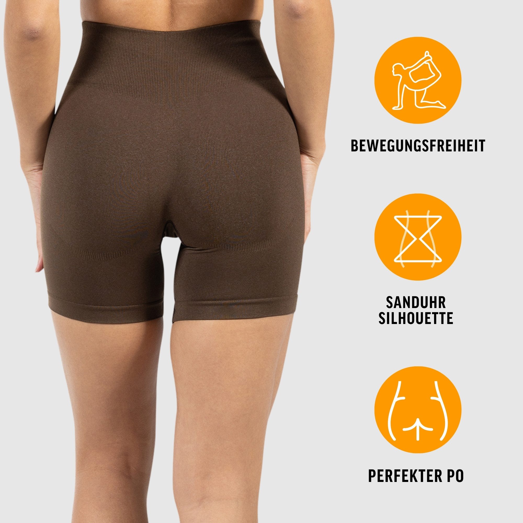 Smilodox Shorts Amaze Ultra, Seamless Blickdichte Radlerhose, Unsichtbarer Scrunch High Waist kurze Hotpants im Shaped Fit Yoga Fitness Laufen Alltag