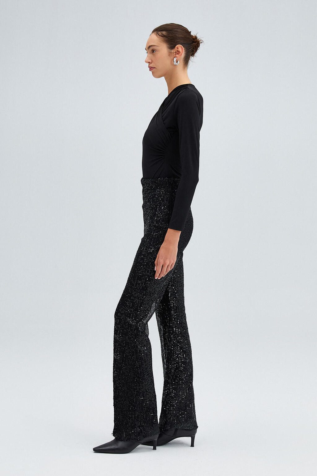 touche prive Langarmbody Drapierter Body für Damen, Polyester, Lycra, eleganter und dehnbarer E