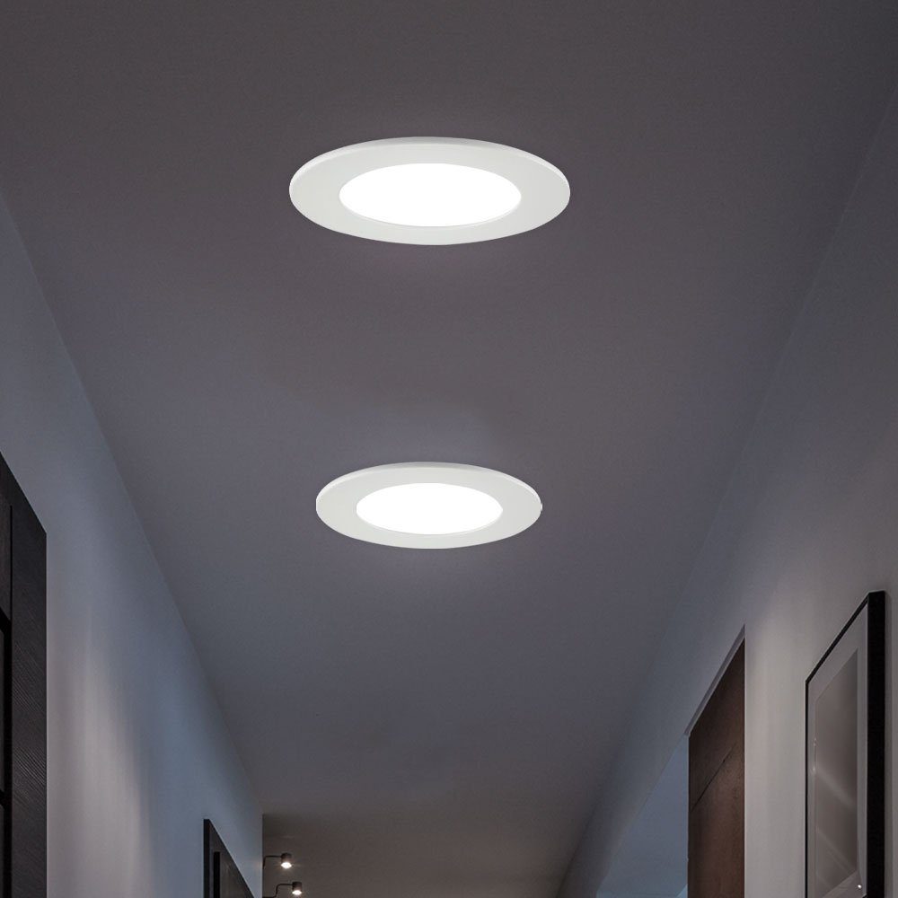 V-TAC LED Deckenleuchte, LED-Leuchtmittel Einbaupanel Einbaustrahler Neutralweiß, flach 2x rund LED verbaut, Deckenstrahler fest LED Einbau