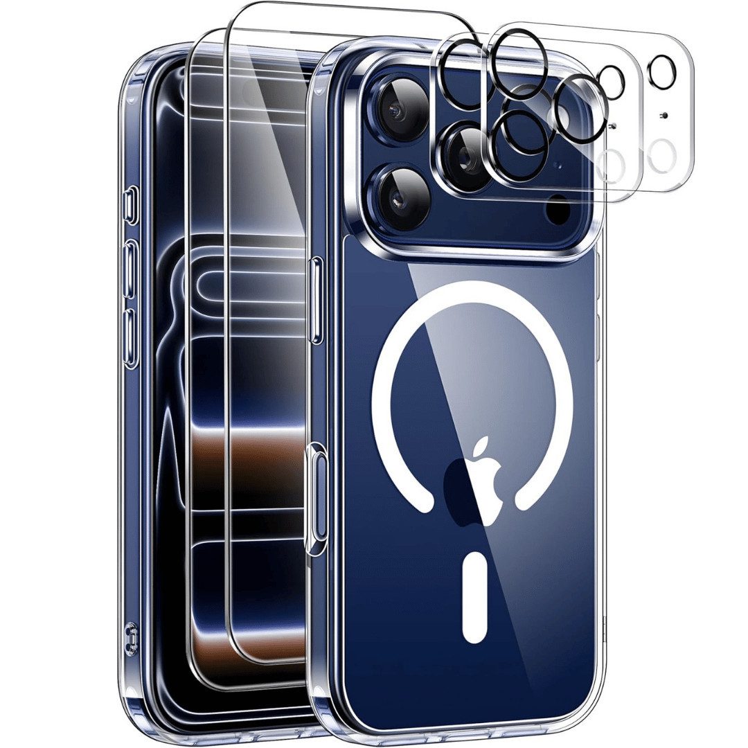 SmartUP Smartphone-Hülle MagSafe für iPhone 17 Pro 2X Schutzglas 2X Kameraschutz Panzerfolie 9H 6,9 Zoll, Rundumschutz