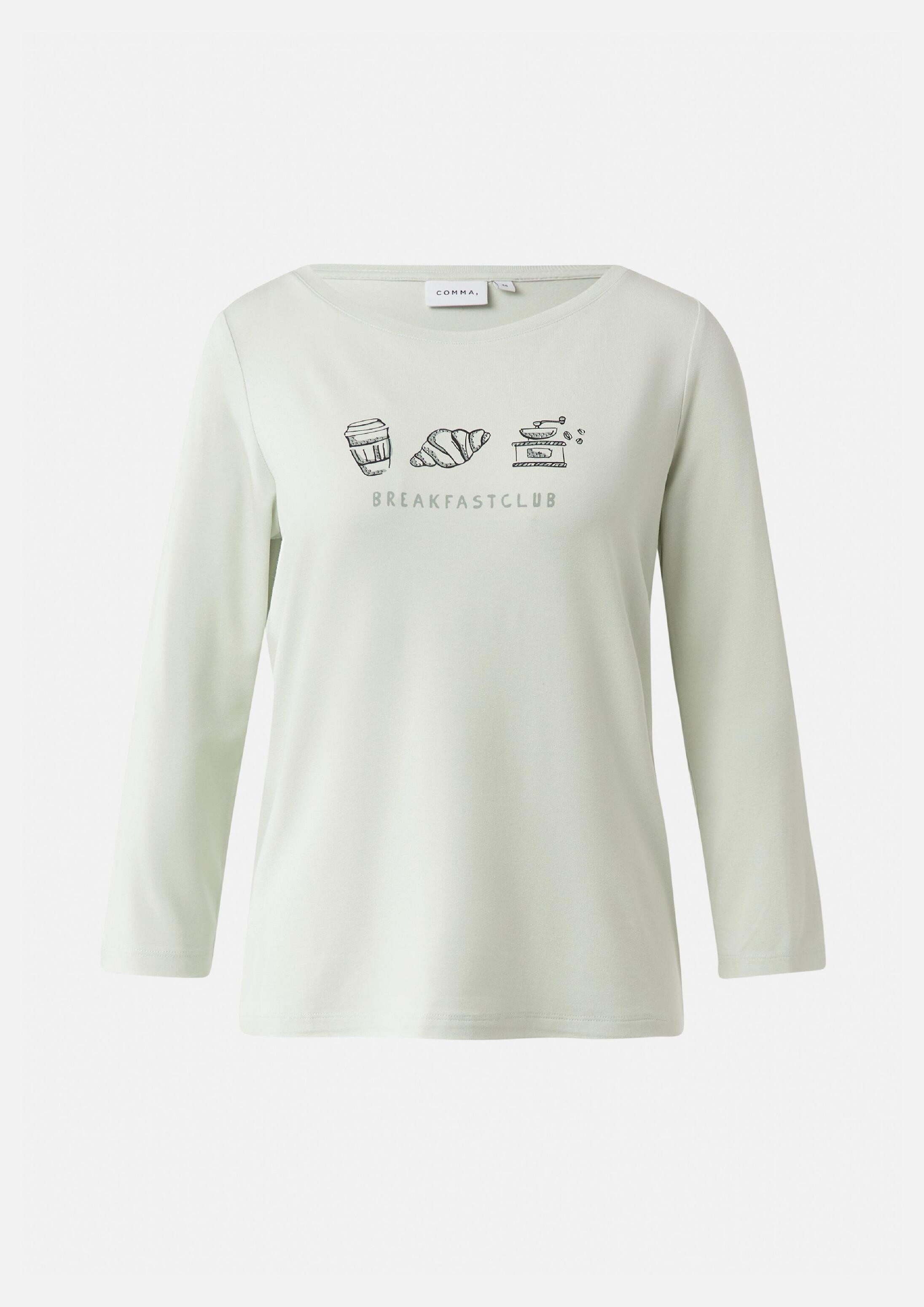 comma 3/4-Arm-Shirt T-Shirt Jersey-T-Shirt mit 3/4-Ärmeln und Frontprint
