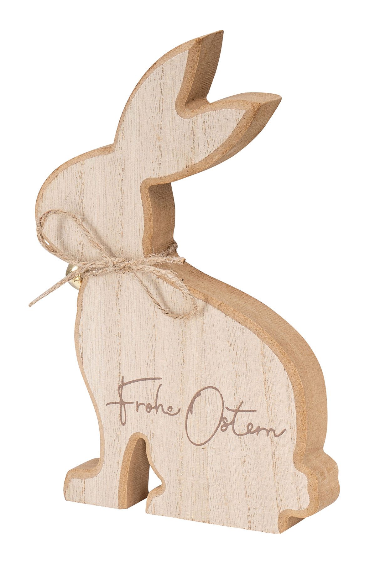 Levandeo® Osterhase, Osterhase Frohe Ostern Deko Hase H20cm MDF Holz Natur Figur Tischdeko