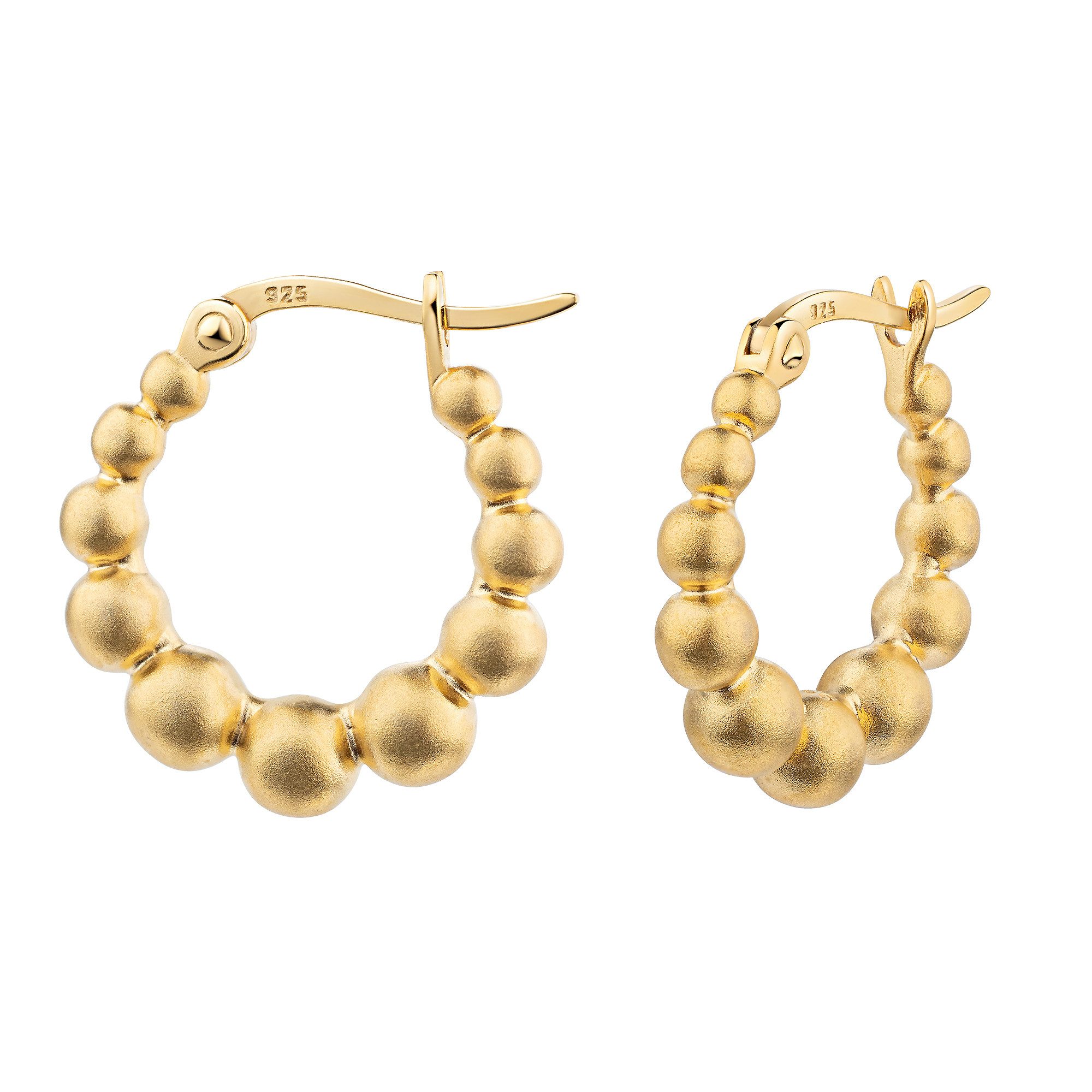 Firetti Paar Creolen Schmuck Geschenk Silber 925 Ohrschmuck Ohrringe Kugeln