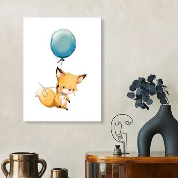 Posterlounge Forex-Bild Kidz Collection, Kleiner Fuchs mit Ballon, Jungenzimmer Kindermotive