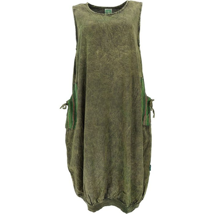 Guru-Shop Maxikleid Boho Sommerkleid Maxikleid aus Baumwolle - grün alternative Bekleidung