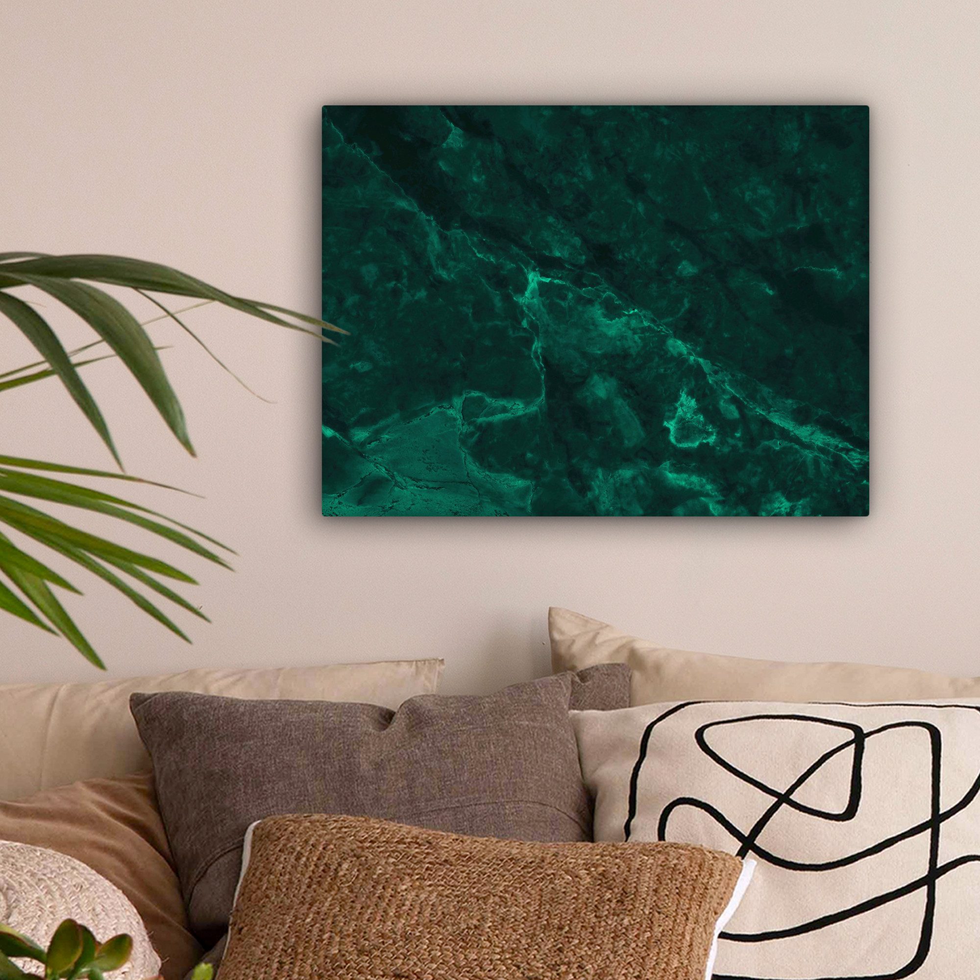 OneMillionCanvasses® Leinwandbild Marmor - Limette - günstig online kaufen