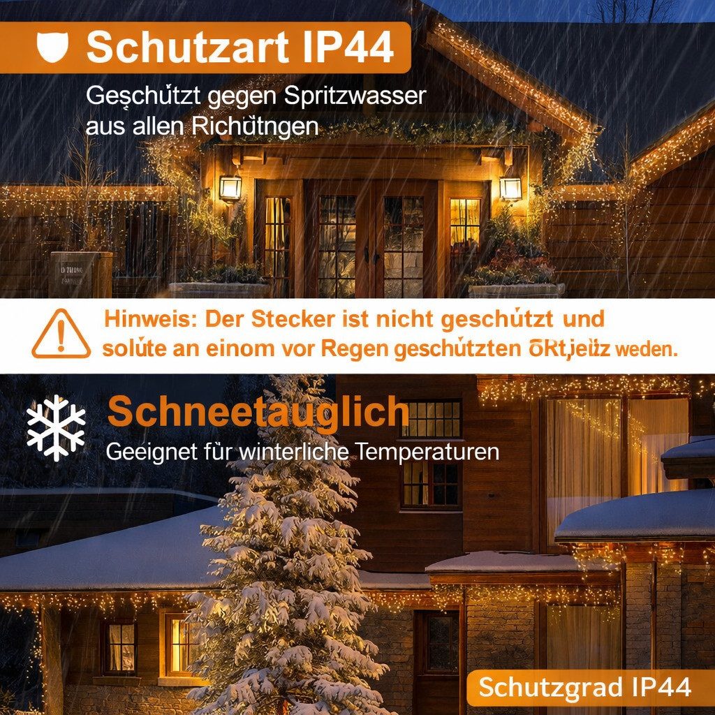 Diyarts LED-Lichternetz, 440-flammig, 15,75m Warm- & Kaltweiß Lichterkette 11 Modi, Timer & Fernbedienung