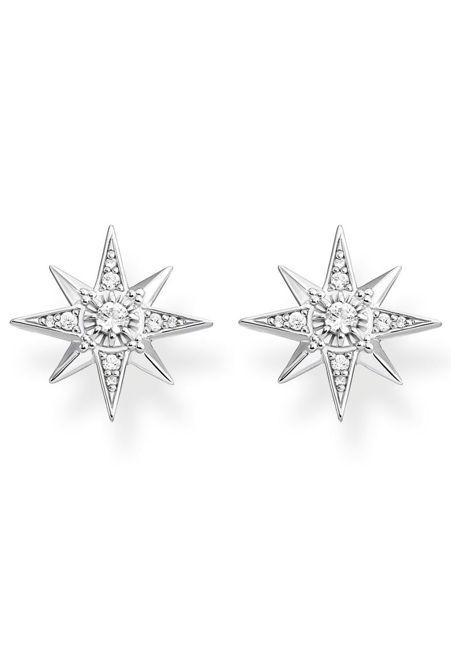 THOMAS SABO Paar Ohrstecker Stern silber, mit Zirkonia (synth)