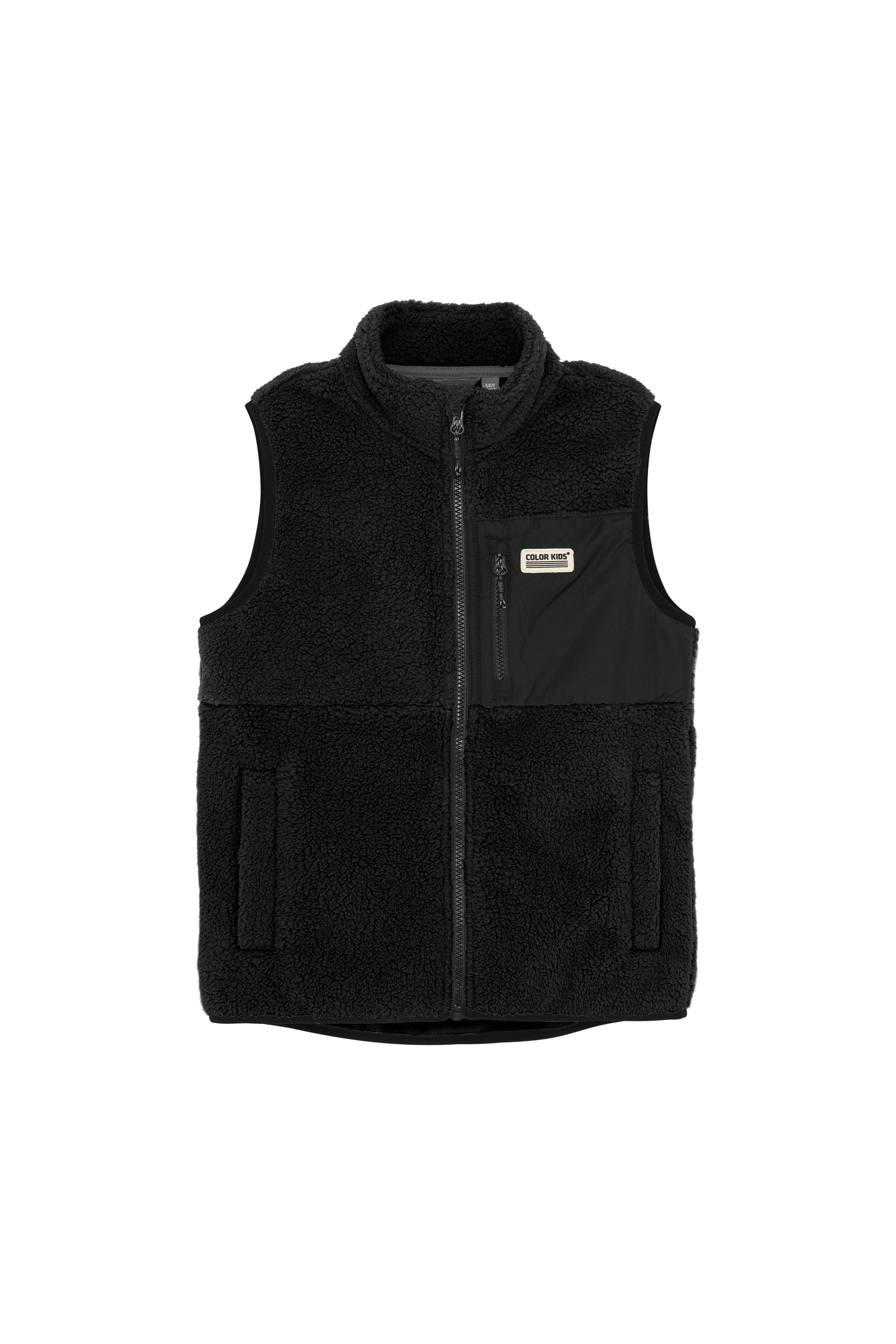 COLOR KIDS Plüschweste COFleece Vest Kuschelige Teddy-Weste mit praktischen Taschen