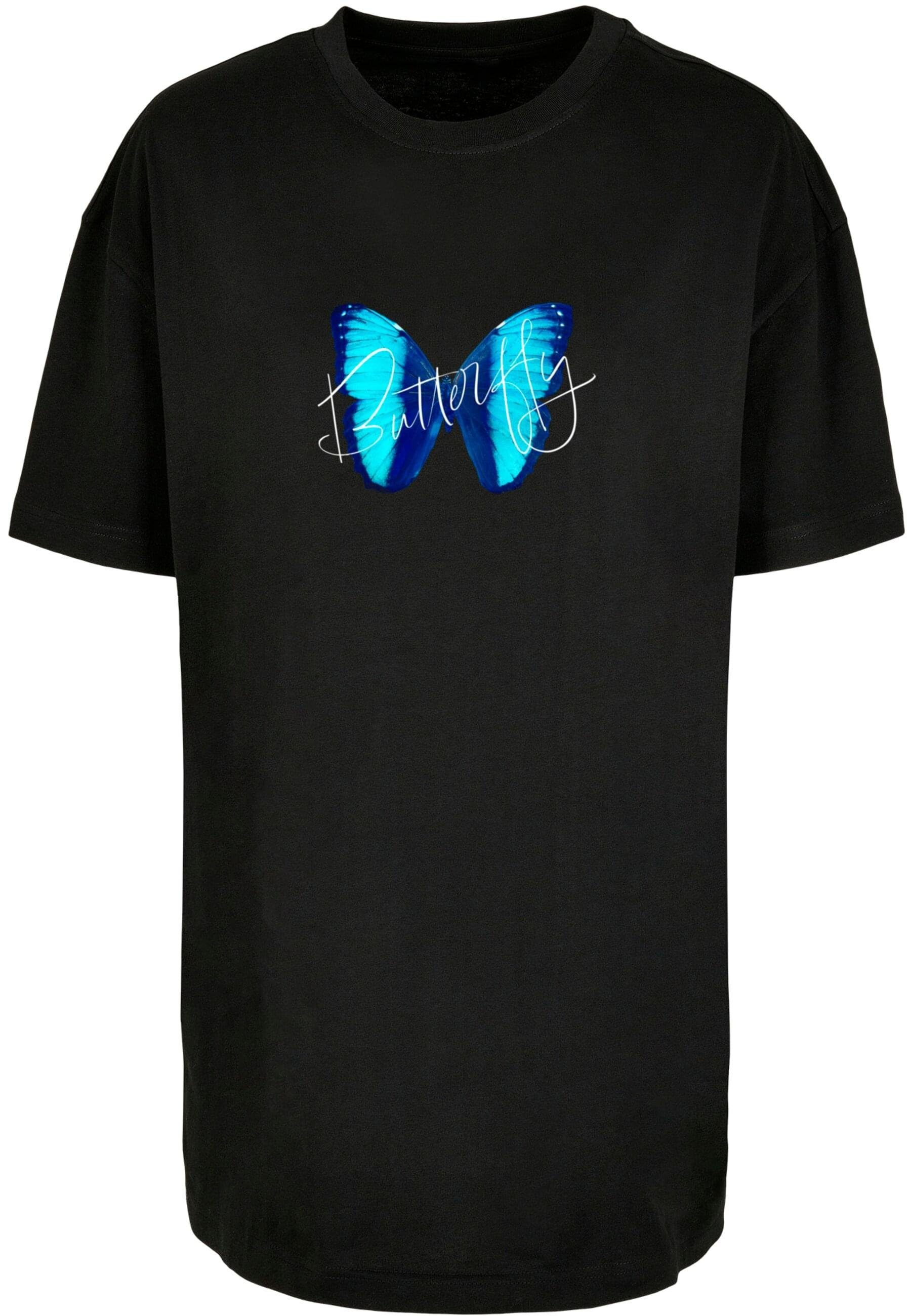 Merchcode T-Shirt Damen Ladies Butterfly Blue Oversized Boyfriend Tee (1-tlg)