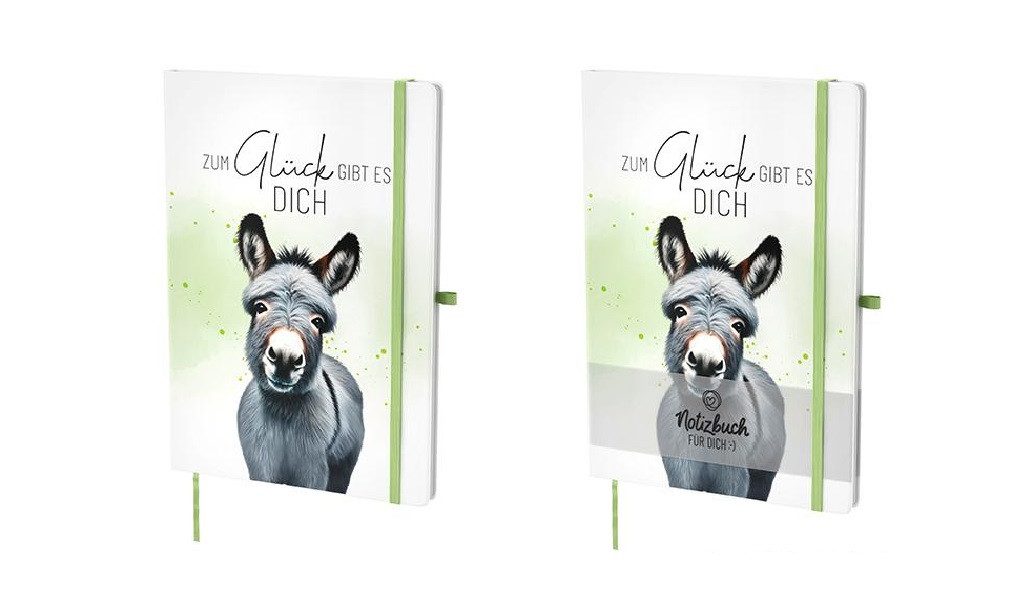 La Vida Notizbuch LA VIDA A5 Notizbuch Lucky Friends Esel mit 1 x Kugelschreiber Esel