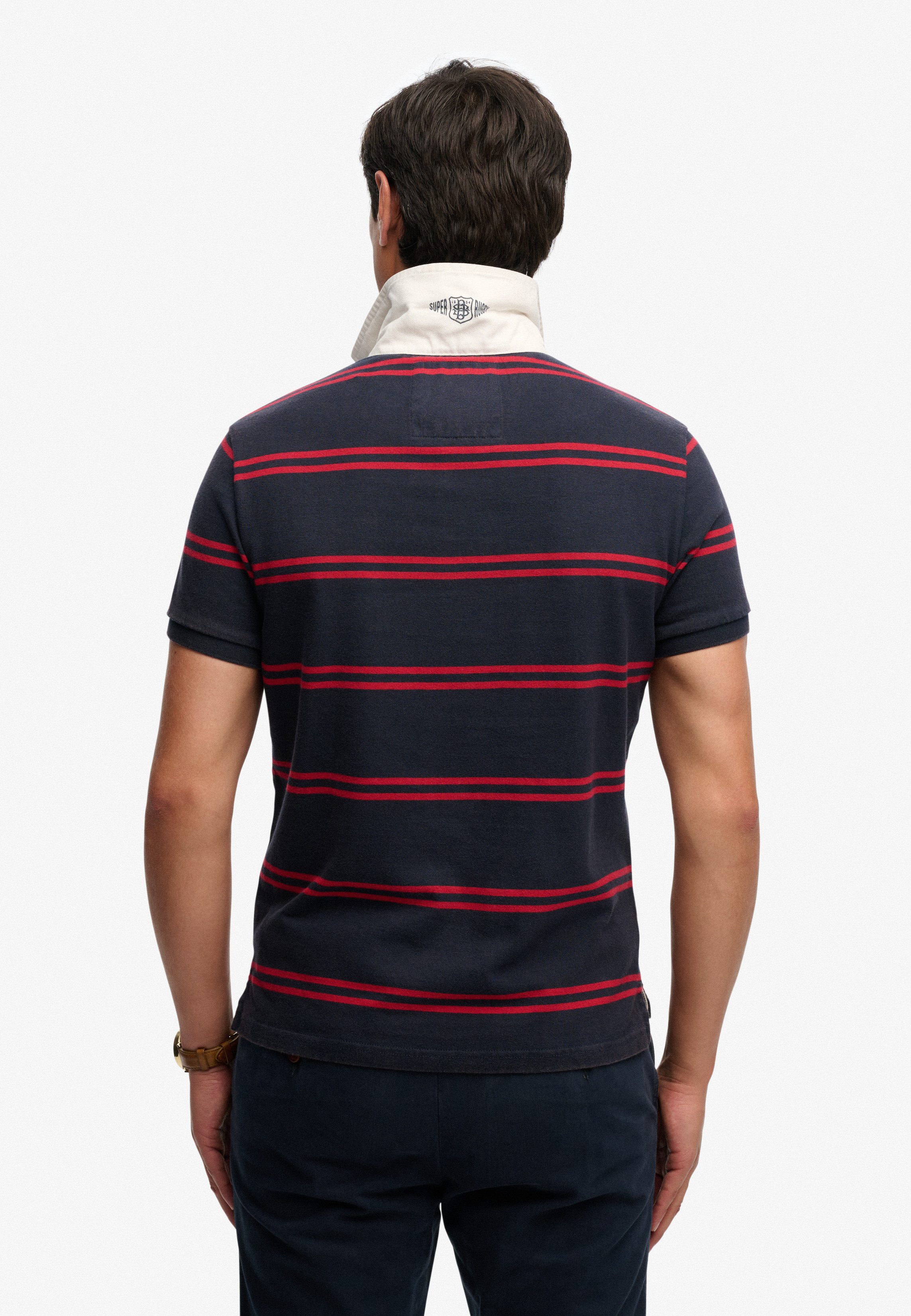 Superdry Poloshirt DOUBLE EMBLEM JERSEY SS RUGBY im angesagten Rugby Stil
