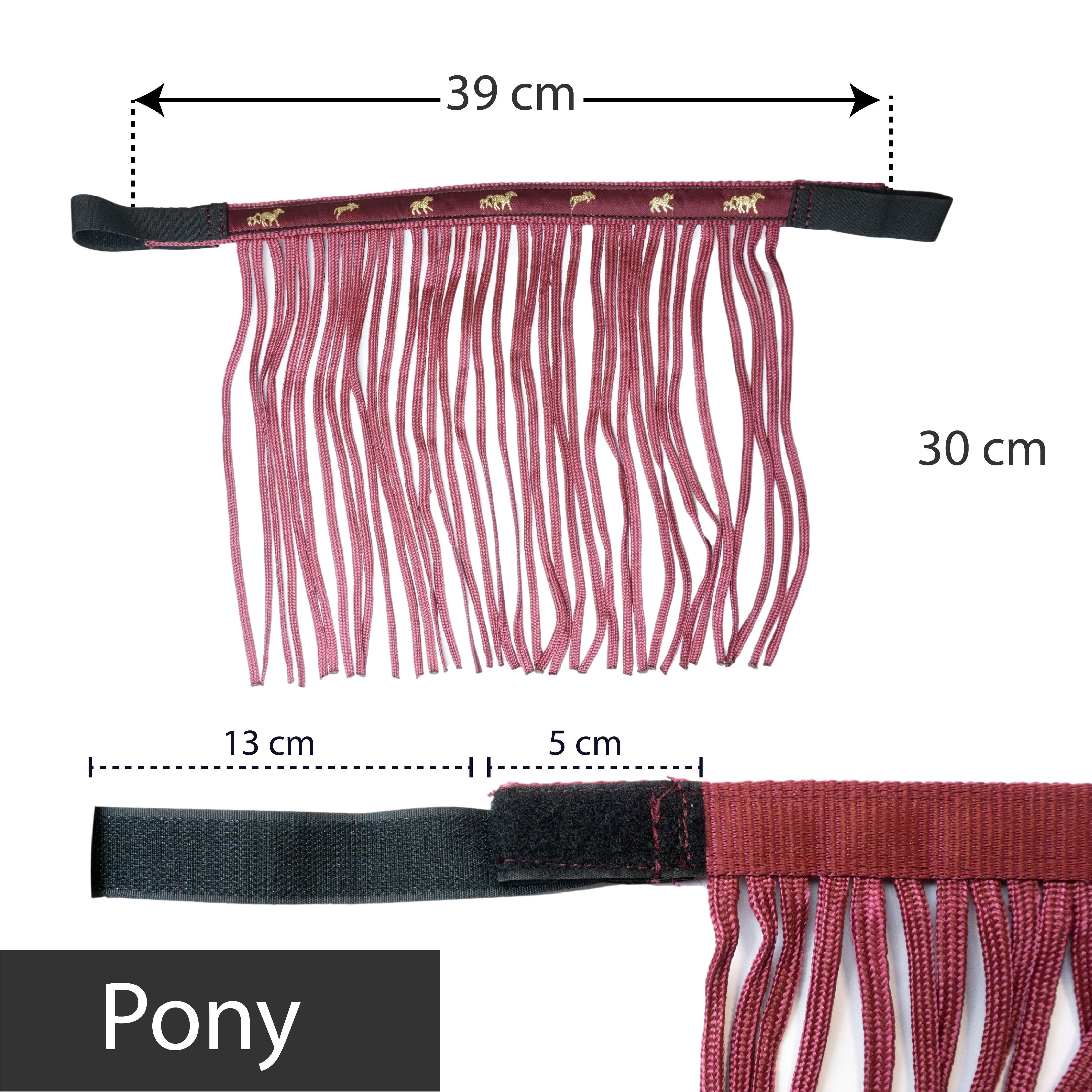 Pferdelinis Fliegenmasken Fliegenfransen für Pferde, Größe Pony mit Klettverschluss, Insektenschutz