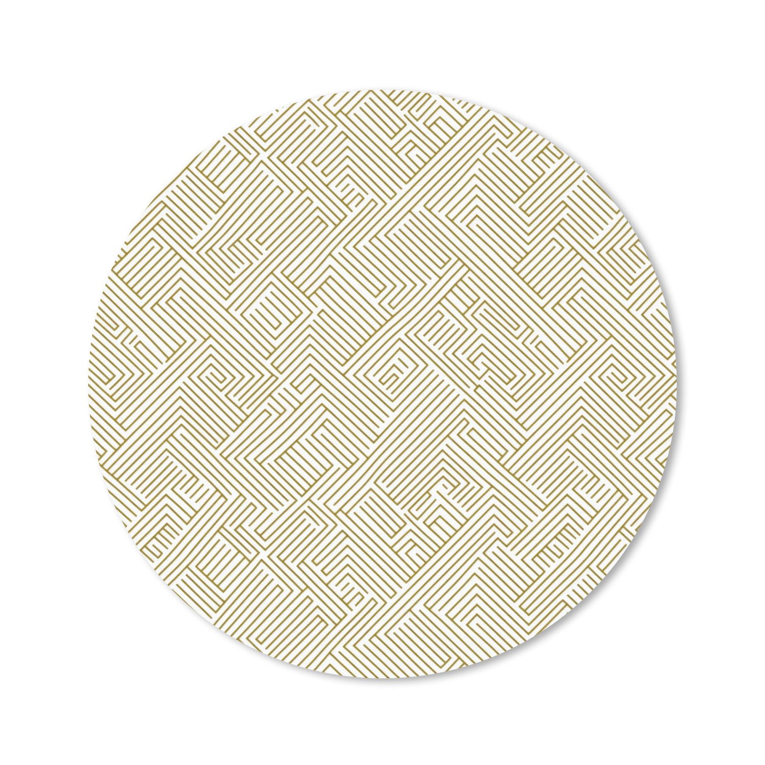 MuchoWow Mauspad Geometrisch - Linien - Grün (1-St), Büro für Tastatur und Maus, Mousepad Gaming, Rund 20x20 cm